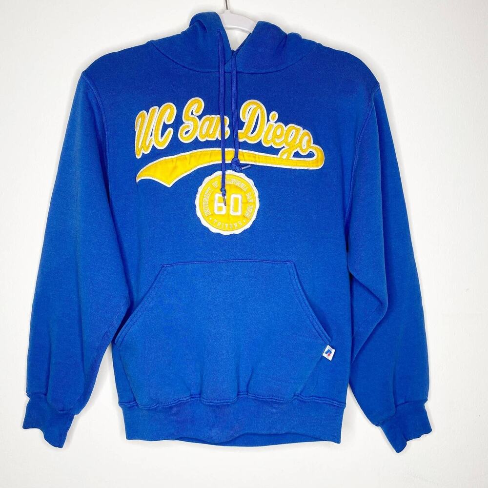 Vintage Russell UC San Diego Womens XS Blue Pullover Hoodie